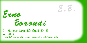 erno borondi business card